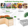 Lucktree Raised Garden Bed, 47.5" x 47.5" x 24.5" Wooden Planter Box, Outdoor L-Shaped Deep Garden Bed for Sapling Flower Herb Vegetable Fruit