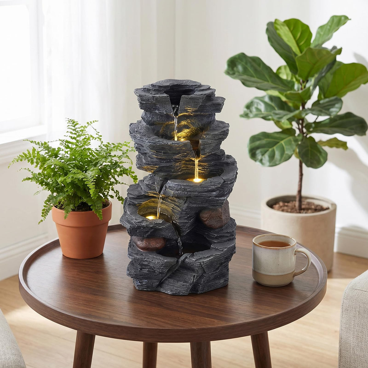 Lucktree 5-Tier Water Fountain Outdoor for Patio
