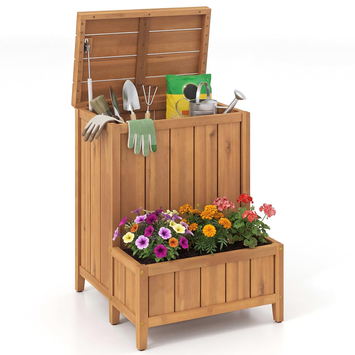 Lucktree Outdoor Planter with Storage Box