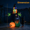 Lucktree 8 FT Halloween Inflatable Witch & Pumpkin with Built-in LED Lights