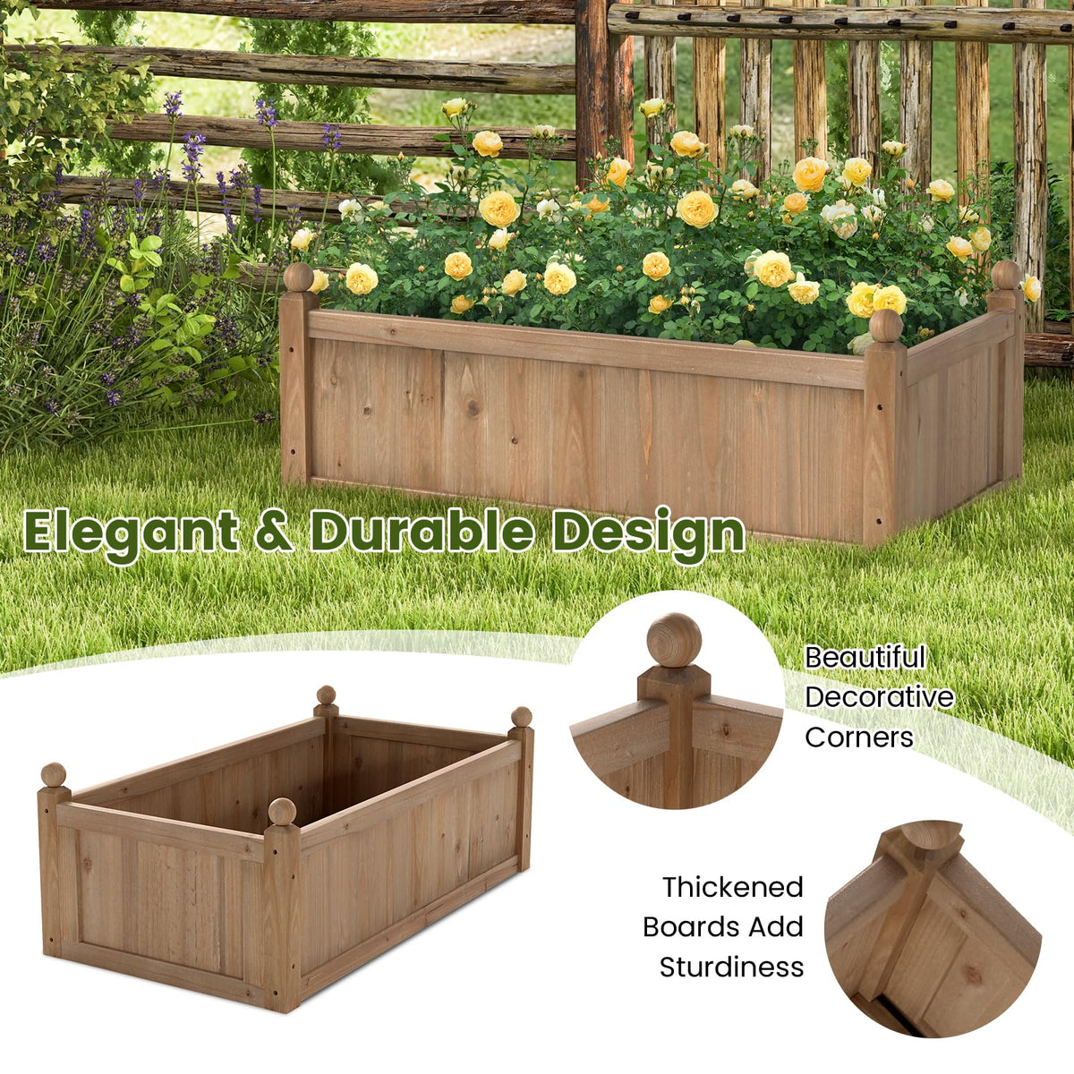 Lucktree Wood Raised Garden Bed