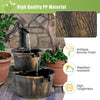 Lucktree 2-Tier Water Fountain Outdoor for Garden Patio Backyard, Plastic