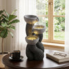 Lucktree 3-Tier Outdoor Water Fountain with Lights