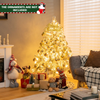 Lucktree 4.5 FT Pre-Lit Snow Flocked Christmas Tree, Artificial Hinged Xmas Tree W/ 150 LED Lights - LucktreeUS
