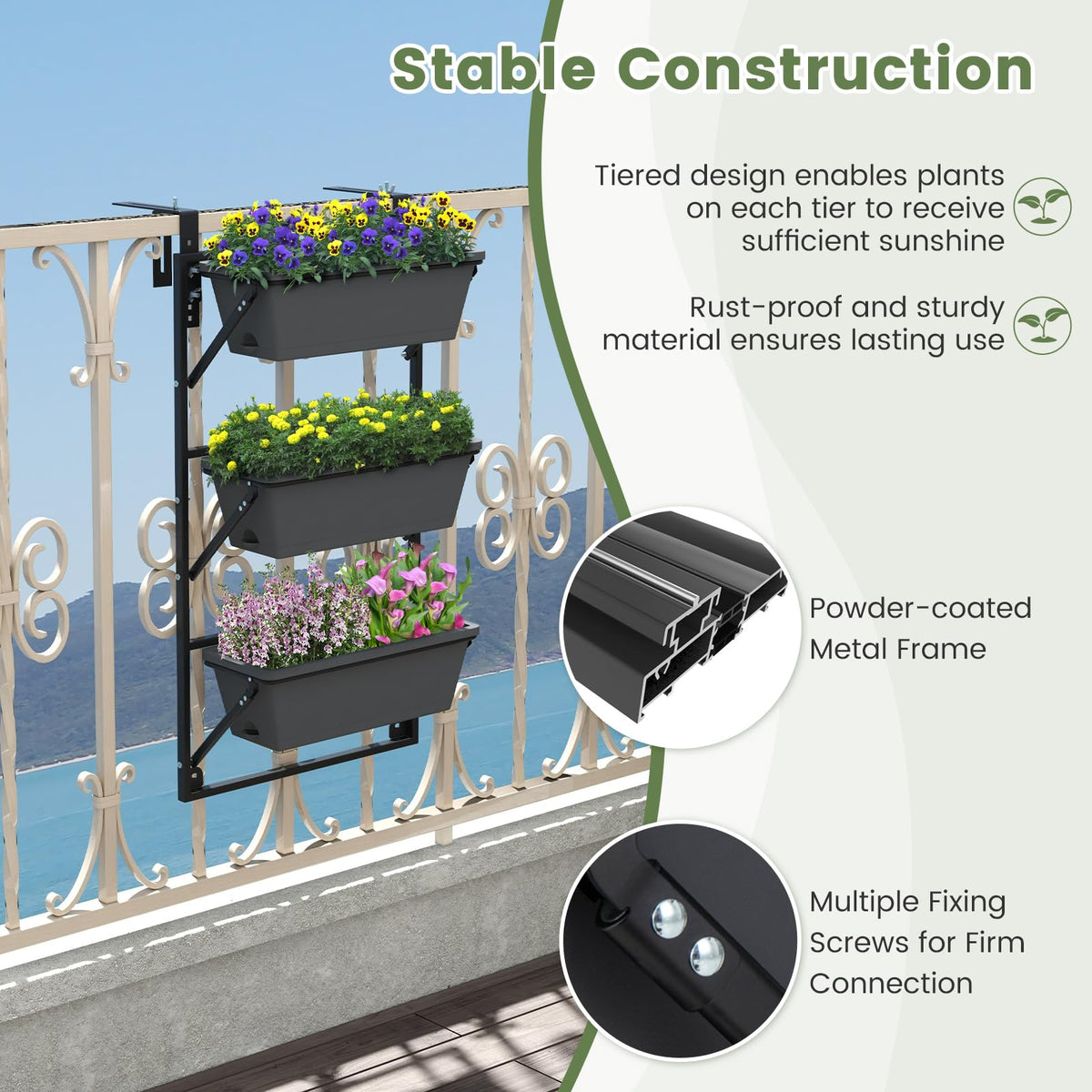 Lucktree Vertical Raised Garden Bed, Hanging & Wall-Mounted Planter Garden Boxes
