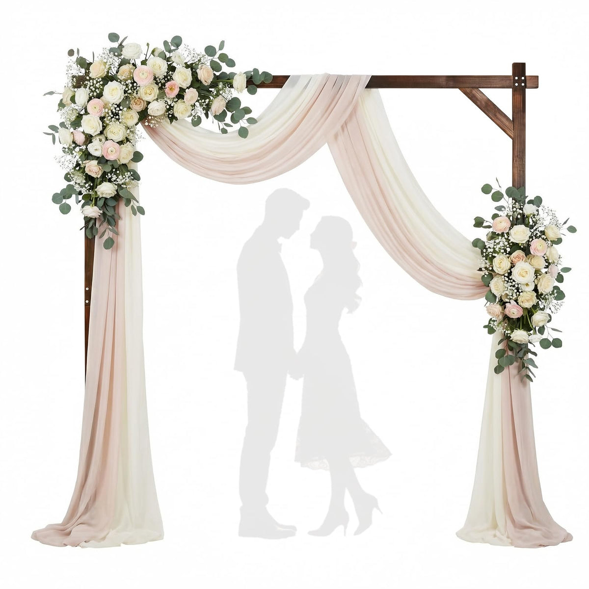 Lucktree 87" Wood Wedding Arbor Backdrop Stand with Ground Stakes