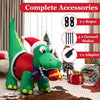 Lucktree 6 FT Lighted Inflatable Christmas Dinosaur Bite a Gift Box