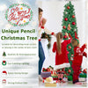 Lucktree 6ft / 7ft / 8ft Fiber Optic Pencil Christmas Tree Xmas Full Tree for Home Office Holiday Decor