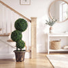 Lucktree 2.5 FT Artificial Boxwood Topiary Tree Evergreen Faux Potted Plants (1/2 Pack)