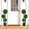 Lucktree 3ft Artificial Boxwood Topiary Ball Tree, Faux Potted Plants with Solid Wood Trunks