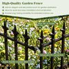 Lucktree No Dig Decorative Metal Garden Fence with Fleur-de-Lis Finials