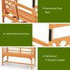 Lucktree Garden Arch Trellis with Bench - 63''W x 79''H Wooden Arbor with 2-Person Outdoor Bench