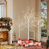 Lucktree 4/5/6 FT Pre-Lit Artificial Christmas Trees with 216 Warm White LEDs ( Set of 3 )