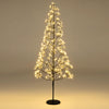 Lucktree 5/6/7 FT LED Alpine Tree with 1000 Warm White LED Lights, Pre-lit Artificial Cedar with Weighted Base