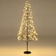 Lucktree 5/6/7 FT LED Alpine Tree with 1000 Warm White LED Lights, Pre-lit Artificial Cedar with Weighted Base