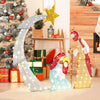 Lucktree 5 FT Christmas Nativity Set, Pre-Lit Nativity Scene w/ 140 Warm White LED Lights
