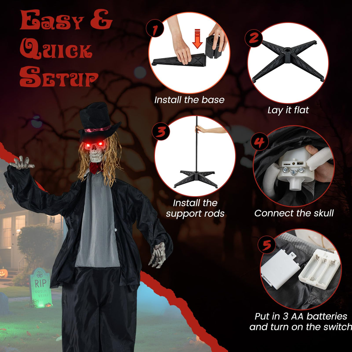Lucktree Halloween Animatronic Skeleton Bride / Groom
