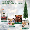 Lucktree 7ft Prelit Half-Shape Christmas Tree, Space-Saving Slender Artificial Xmas Tree with 150 LED Lights - LucktreeUS