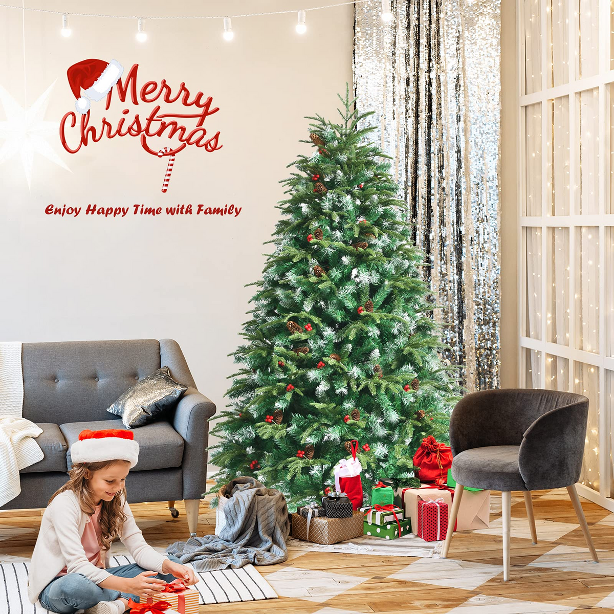 Lucktree 5 ft / 6 FT Pre-Lit Artificial Christmas Tree - LucktreeUS