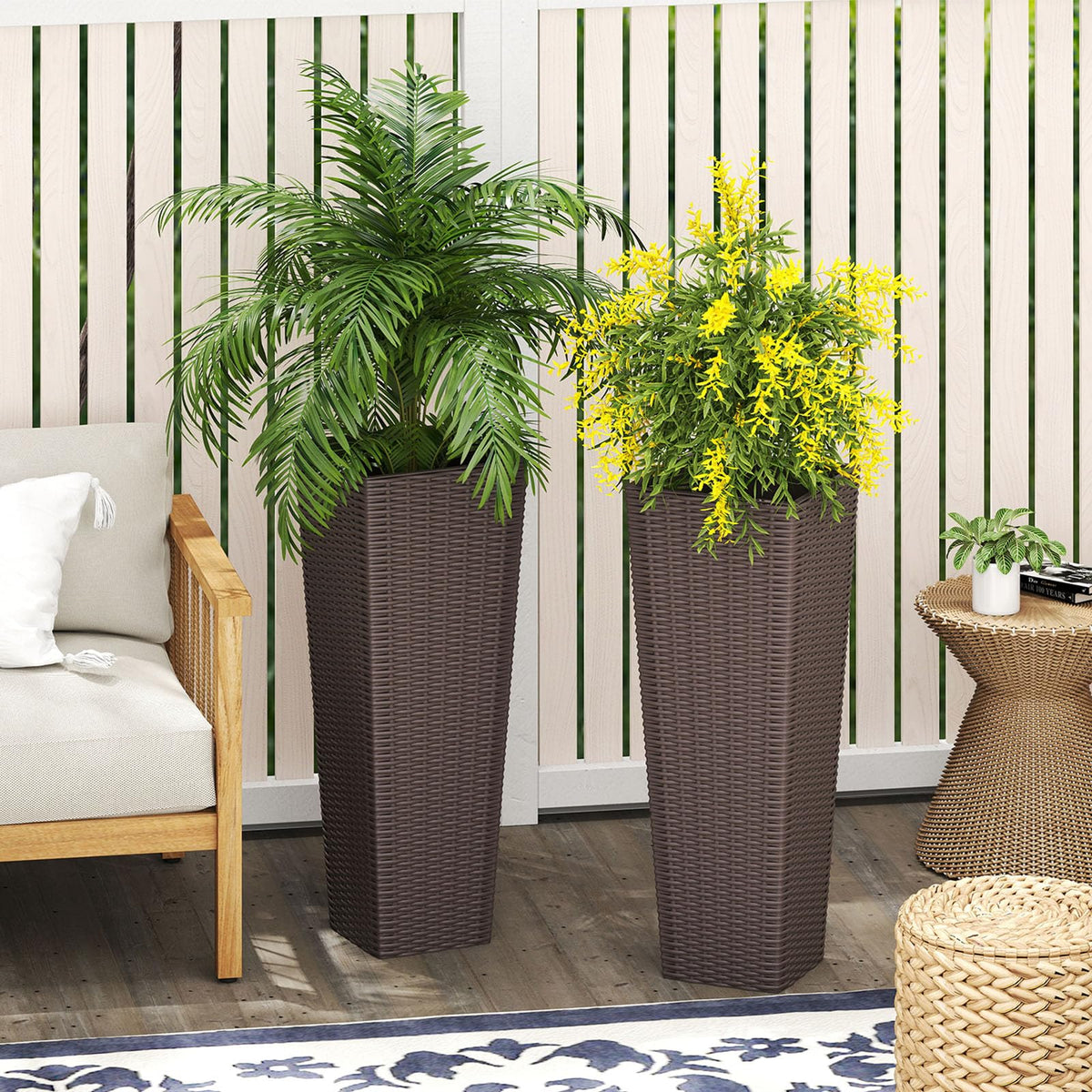 Lucktree Set of 2 Planters for Outdoor Plants