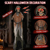 Lucktree 5.7 FT Life-Size Animated Halloween Skeleton Reaper with Chain