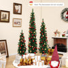 Lucktree 3' 4' 5' Pre-Lit Artificial Christmas Tree Set of 3, Slim Pencil Potted Xmas Tree with 423 Branch Tips, 230 Warm White LED Lights