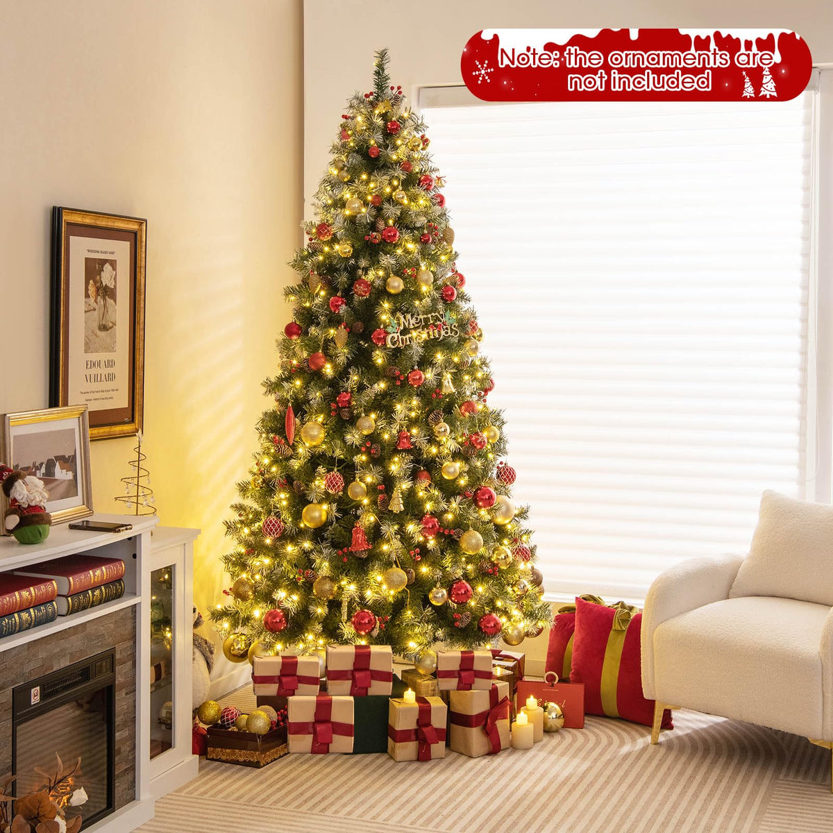 Lucktree Pre-Lit Christmas Tree with 8 Lighting Modes
