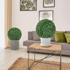 Lucktree 2 PCS 16 Inch Artificial Plant Topiary Ball, Round Faux Boxwood Balls Outdoor, Wedding and Home Décor