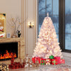 Lucktree 6FT / 7.5FT Pre-Lit Tinsel Christmas Tree with Warm White LED Lights