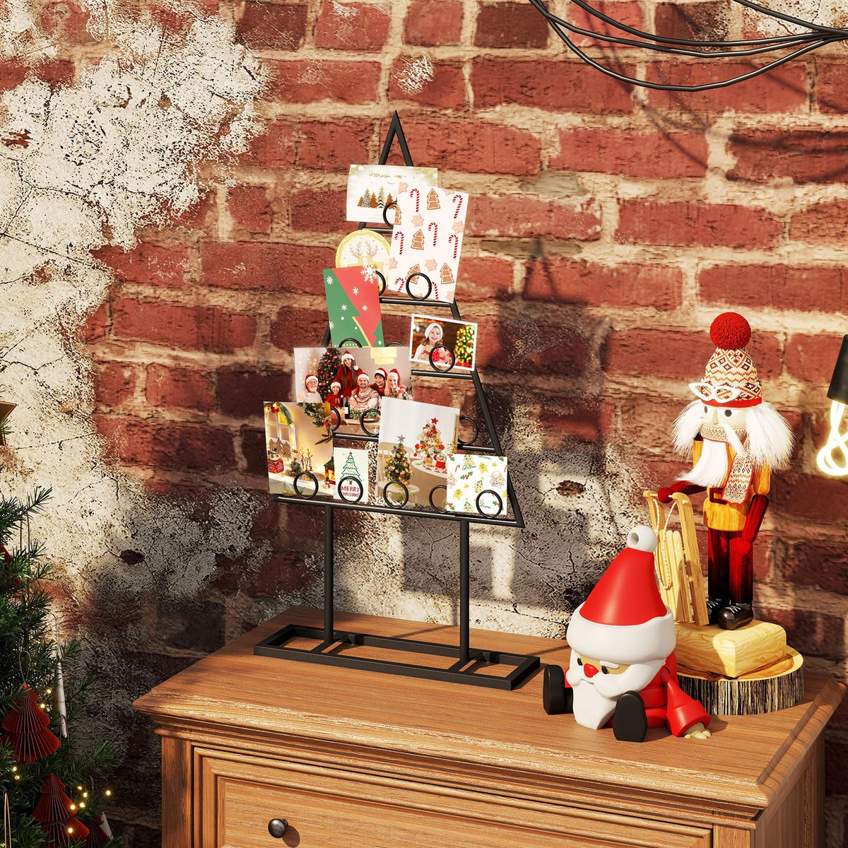 Lucktree 2 Pack Christmas Tree Photo Holder with 36 Round Clips