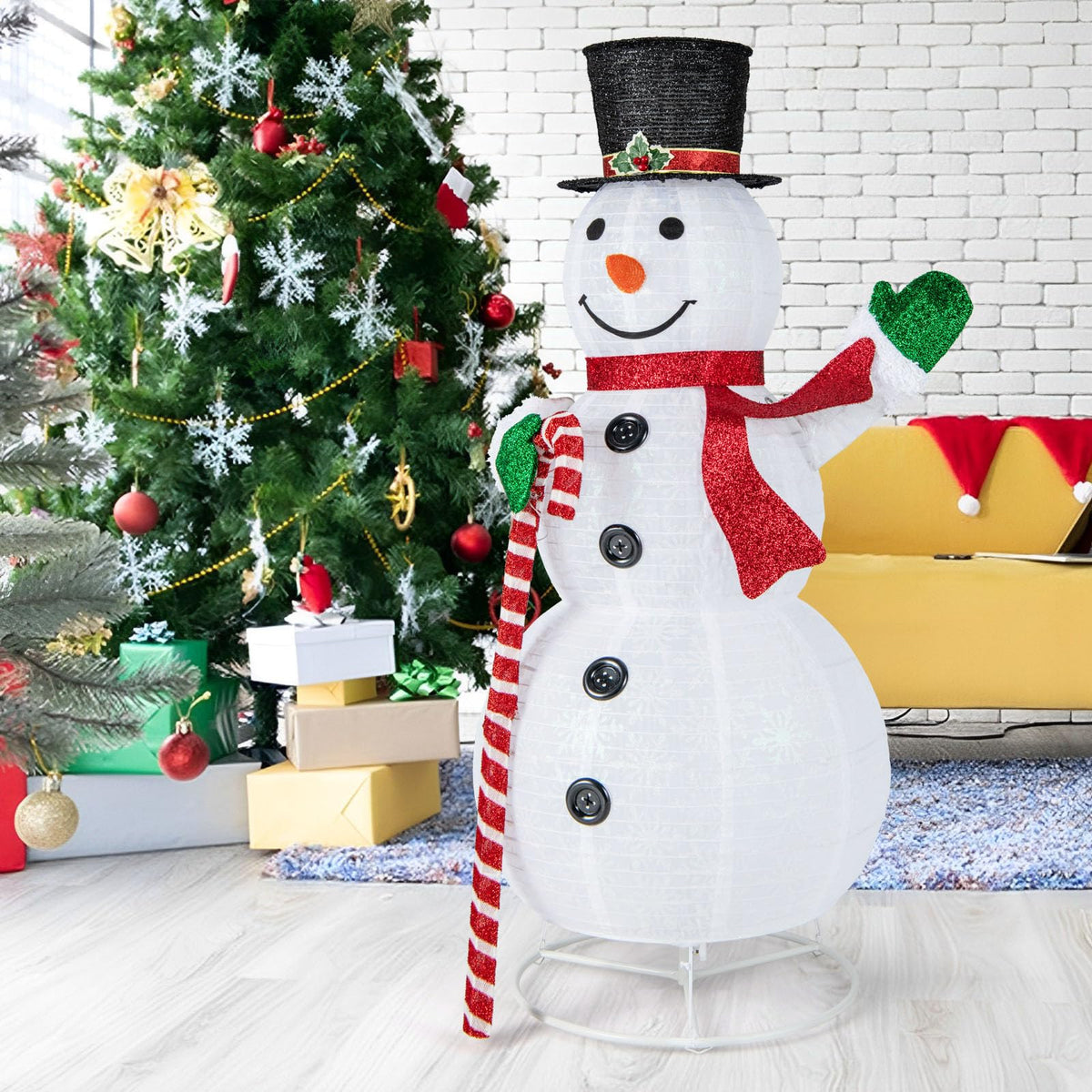 Lucktree 5 FT Pop-up Lighted Christmas Snowman