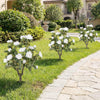 Lucktree 31.5” 2 Pack Artificial Rose Flower Trees with Spikes & 18 White Flowers