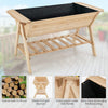 Lucktree Plant Raised Bed 2 Tiers Garden Bed, Outdoor Fir Wood Plant Container with Storage Shelf