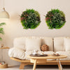 Lucktree 2 Pack Hanging Artificial Plants Panels, 20" Round Framed 3D Greenery Wall Art Decor