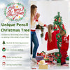 Lucktree 5ft Fiber Optic Pencil Christmas Tree Xmas Full Tree for Home Office Holiday Decor