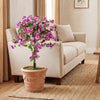 Lucktree 2 Pack Artificial Bougainvillea Trees | 43.5" Sun-Protective Fake Silk Floral Plants
