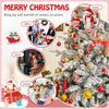Lucktree 4.5ft Pre-Lit Snow Flocked Christmas Tree, Artificial Hinged Full Xmas Tree with 160 Multicolored LED Lights