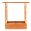 Lucktree Raised Garden Bed with Trellis, Wood Planter Box with Roof & Side Trellis, Drain Holes