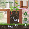Lucktree Outdoor Bench with Raised Garden Bed, Wood Seat with Teak Oil Finish, Planter Box with Open-Ended Base