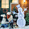 Lucktree 5 FT Lighted Snowman Christmas Outdoor Decoration with Hat, Scarf & Stars