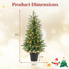 2 Pack 4 FT Pre-lit Cypress Christmas Trees w/70 Warm White LED Lights