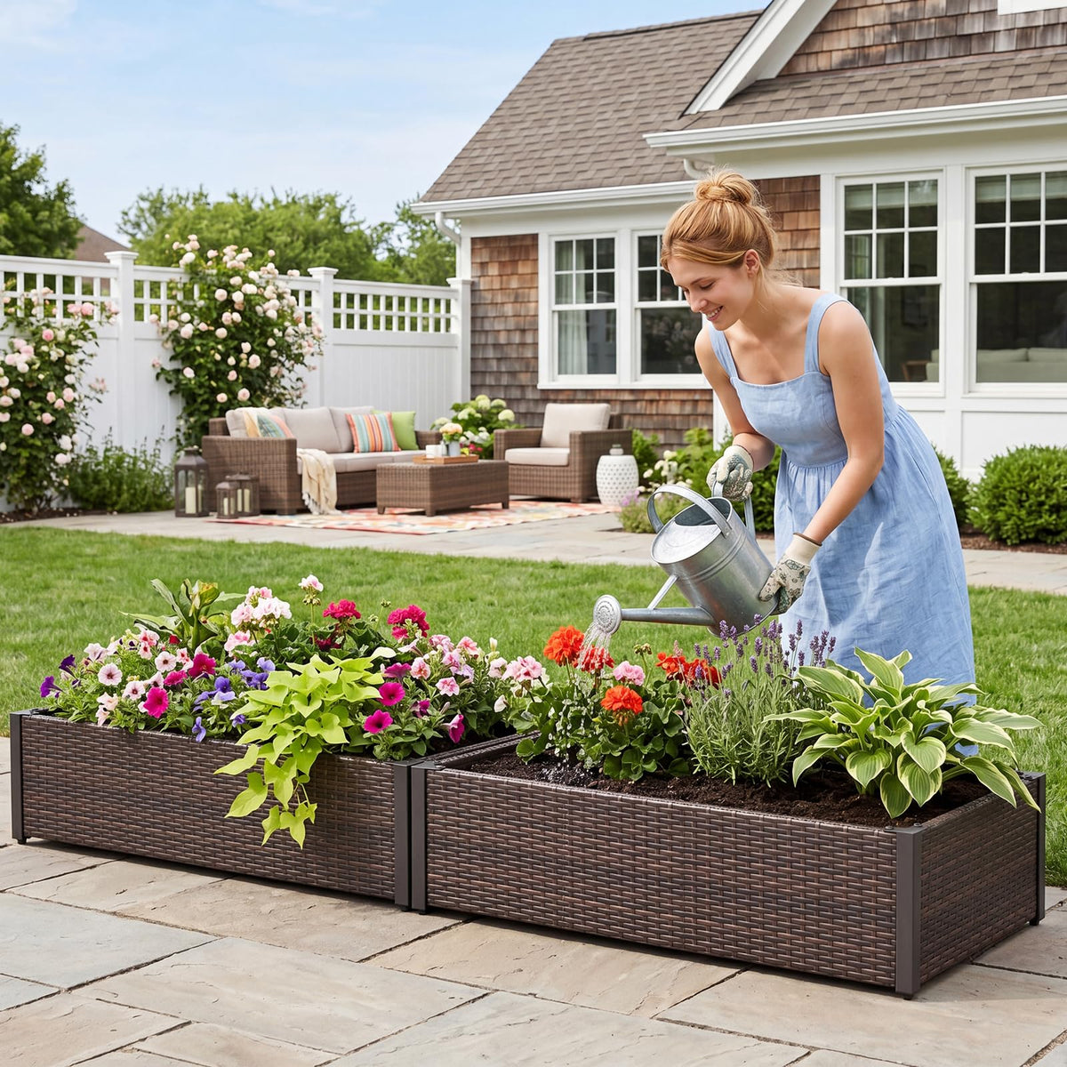 Lucktree Raised Garden Bed for Vegetables Flowers Herbs