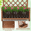 Lucktree 60” Wooden Planter Container with Drainage Holes Trellis
