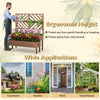Lucktree Raised Garden Bed with Trellis, 2-Tier Wooden Planter Box with Legs and Drain Holes (Brown)