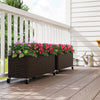 Lucktree 38”x12”x14" Wicker Raised Garden Bed with Wheels