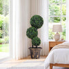 Lucktree 2.5 FT Artificial Boxwood Topiary Tree Evergreen Faux Potted Plants (1/2 Pack)