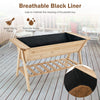 Lucktree Plant Raised Bed 2 Tiers Garden Bed, Outdoor Fir Wood Plant Container with Storage Shelf