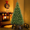 Lucktree 8 FT 270° Pre-Lit Corner Christmas Tree for Wall, Artificial Hinged Xmas Tree with 360 Warm White LED Lights
