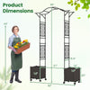 Lucktree 8.2 FT Garden Arch Trellis w/ 2 Self-Watering Planter Boxes