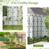 Lucktree Garden Trellis, Tall Galvanized Steel Trellis for Climbing Plants